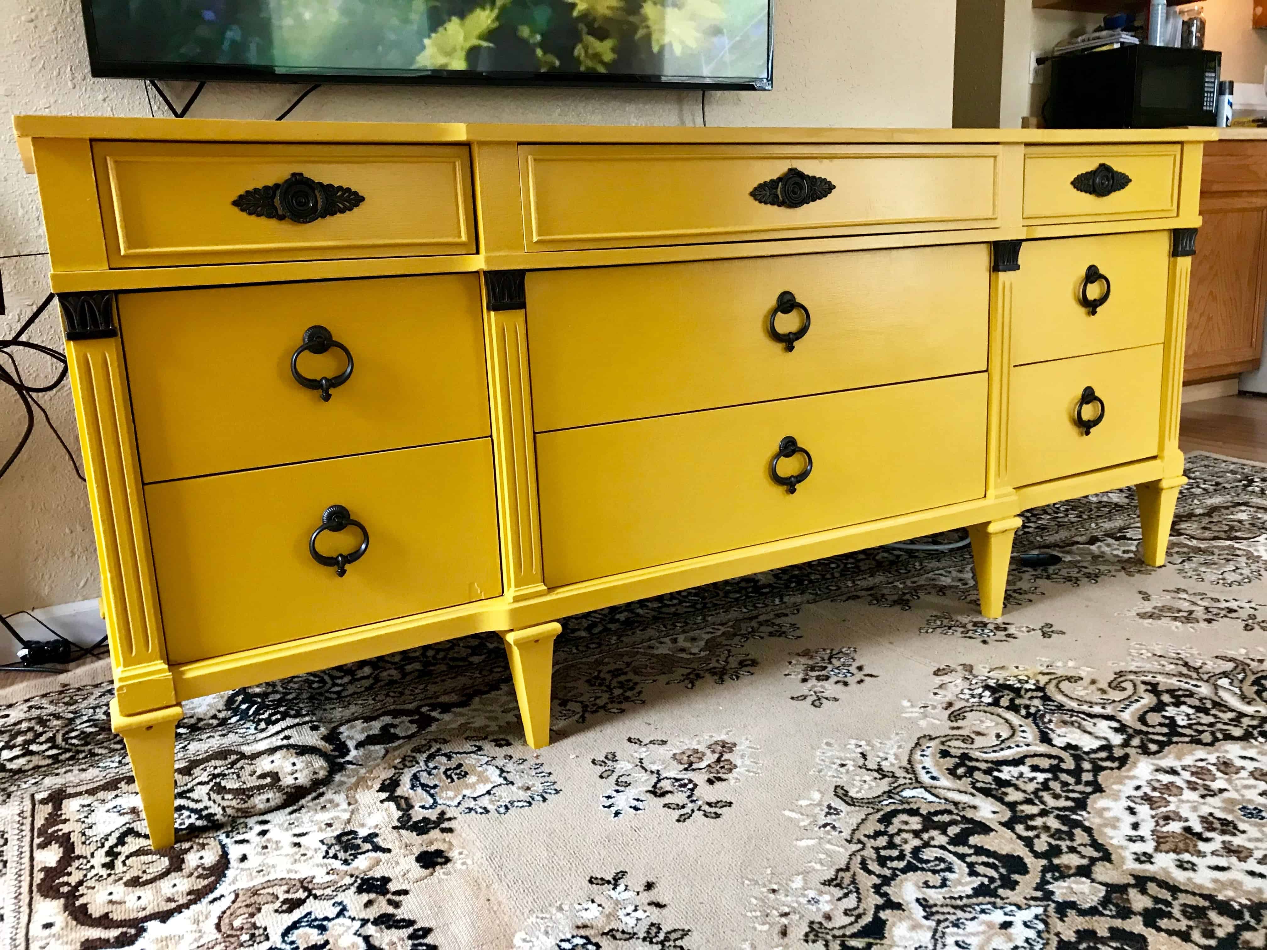 yellow dresser