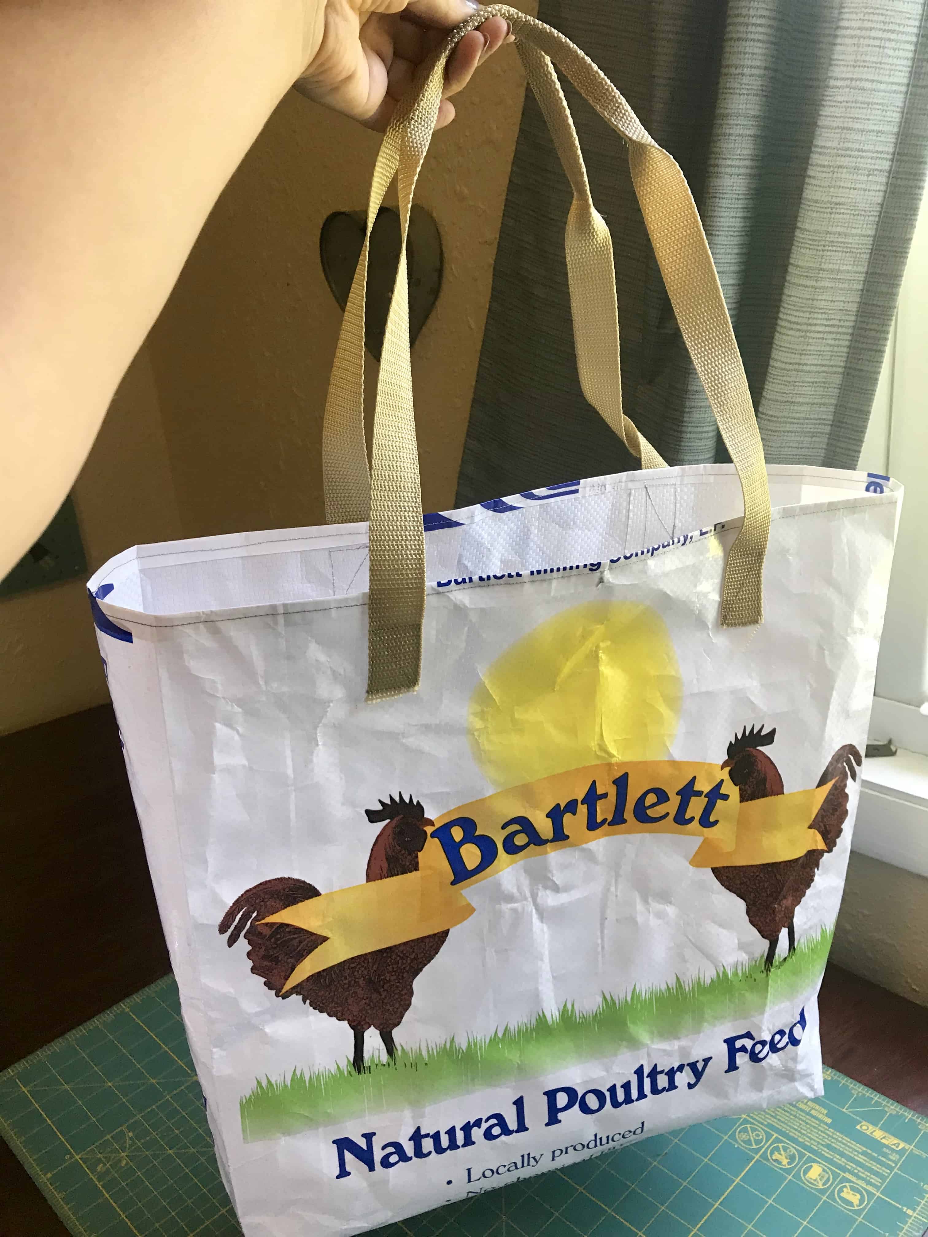 Feed Sack Tote Bag Upcycle Happiest Camper