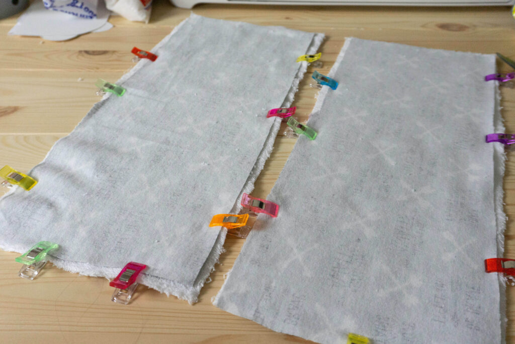 pinning burp cloth fabric
