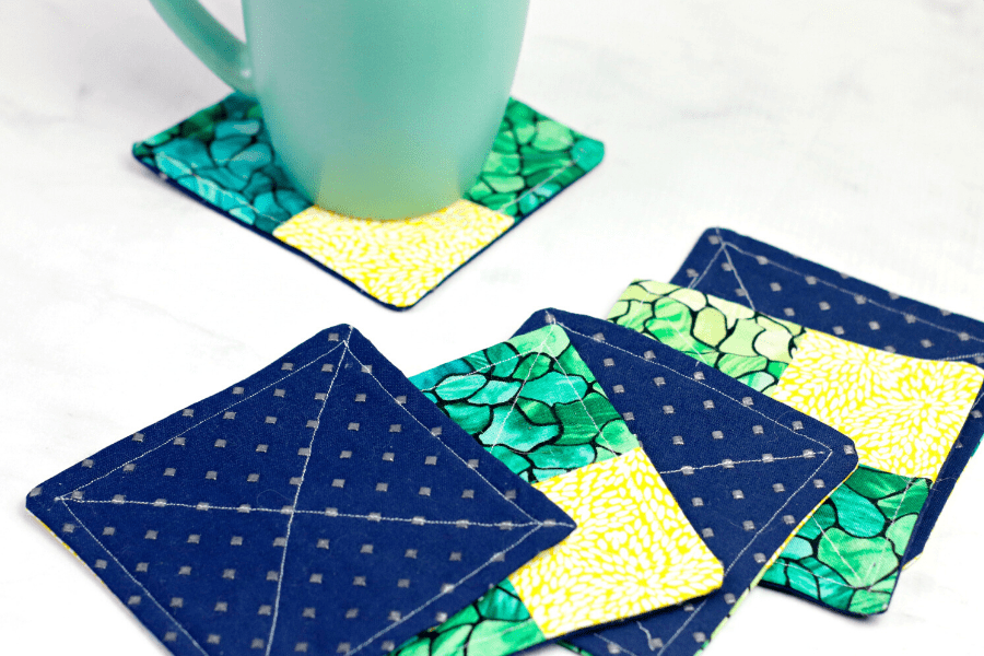 fabric coasters done Happiest Camper