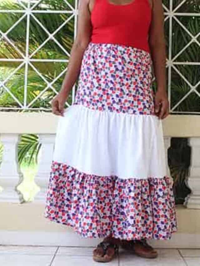 how to wear a tiered maxi skirt