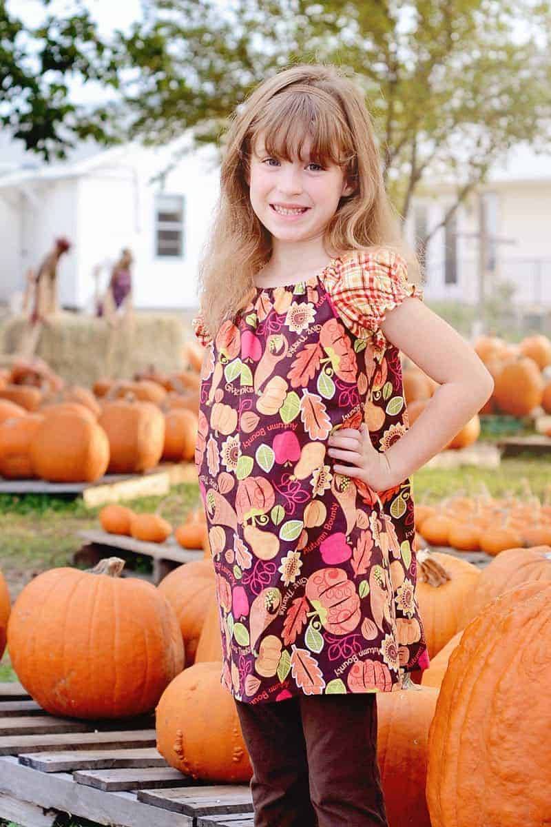 Gathered Dress Free Sewing Pattern For Girls, Beginners Sewing Project