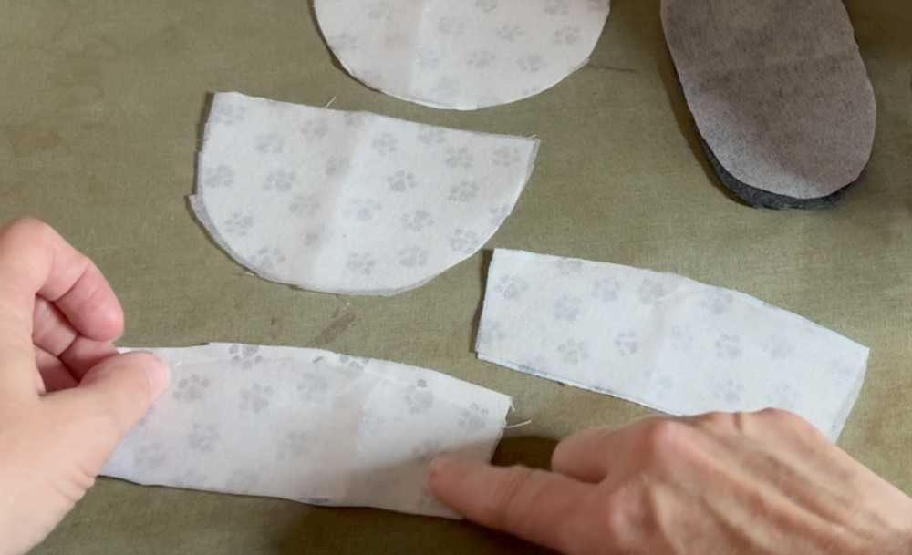 Step 5 - Iron on Interfacing for baby shoes pattern